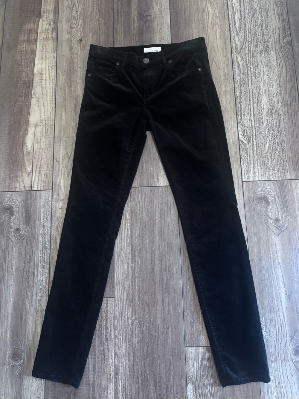 Women's Loft Black Slim Fit Skinny Velvet Pants Size 25